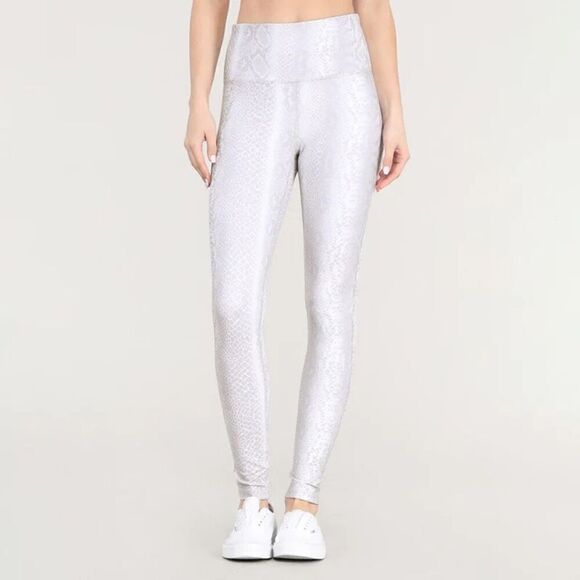 Mono B Grey Snakeskin Print Leggings white athletic size M - Picture 1 of 7